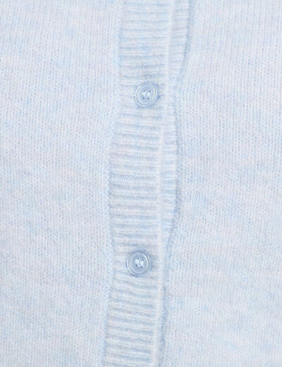 Gilet boutonné manches longues denim snow gris femme