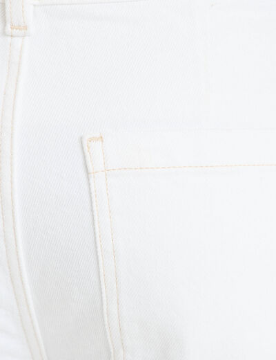 Jean wide leg taille haute denim blanc femme