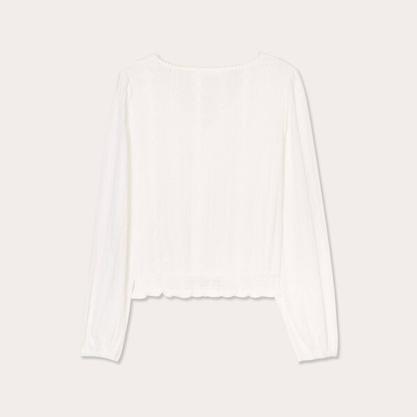 blouse taille smockee ecru femme Blouse taille smockée ecru femme