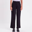 Pantalon droit large noir femme