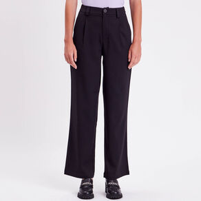 Pantalon droit large noir femme