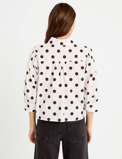 Chemise droite manches longues blanc femme