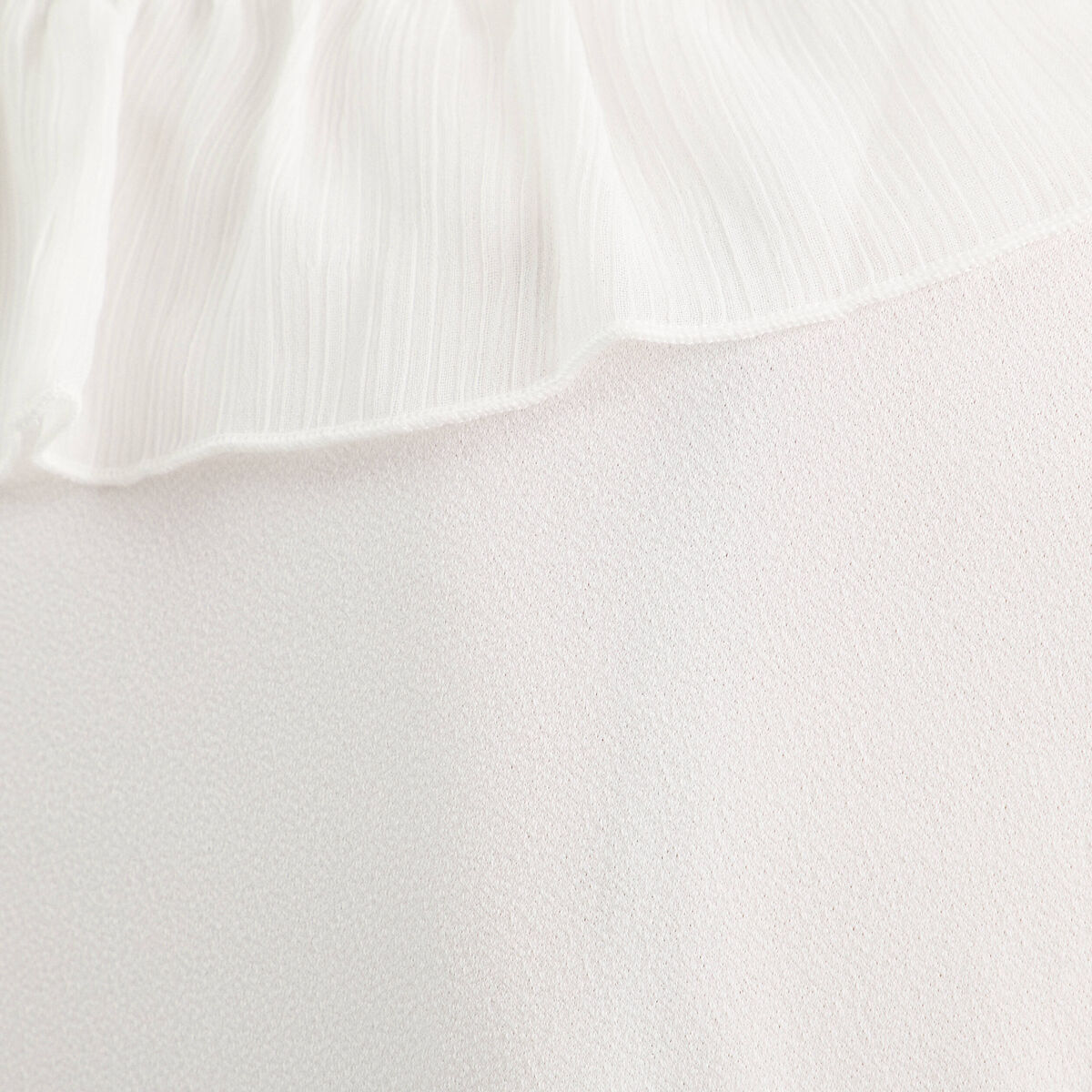 Blouse avec volants ecru femme