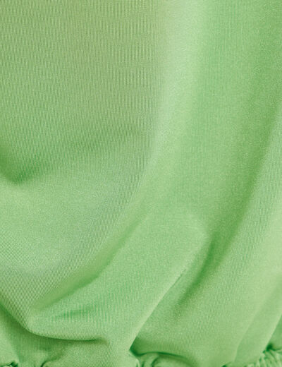 Blouse satin taille nouée vert femme