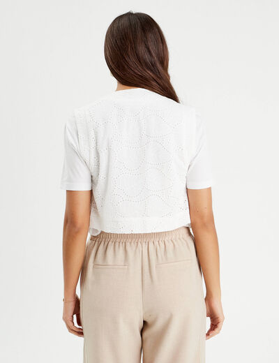 Gilet sans manches ecru femme