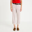 Pantalon chino 7/8&egrave;me taille &eacute;lastiqu&eacute;e vieux rose femme