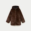 Parka r&eacute;versible 3/4 &agrave; capuche noir femme