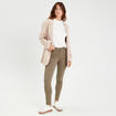 Jeans slim 5 poches vert kaki femme