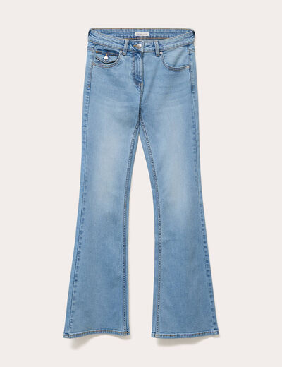 Pantalon bootcut ceinture amovible denim double stone femme
