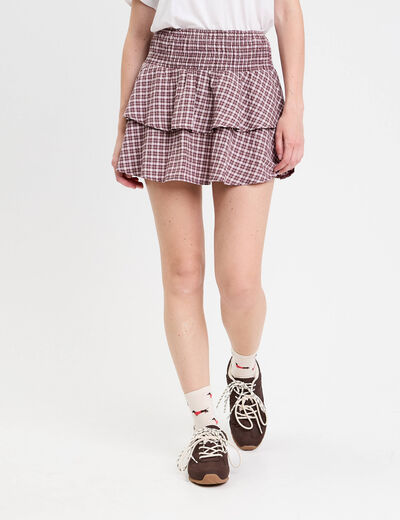 Jupe courte évasée taille standard blanc femme