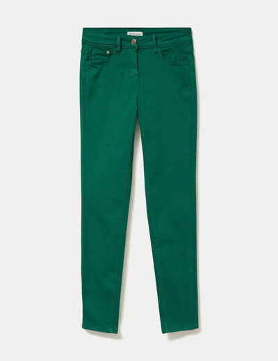 Jeans slim 5 poches vert &eacute;meraude femme