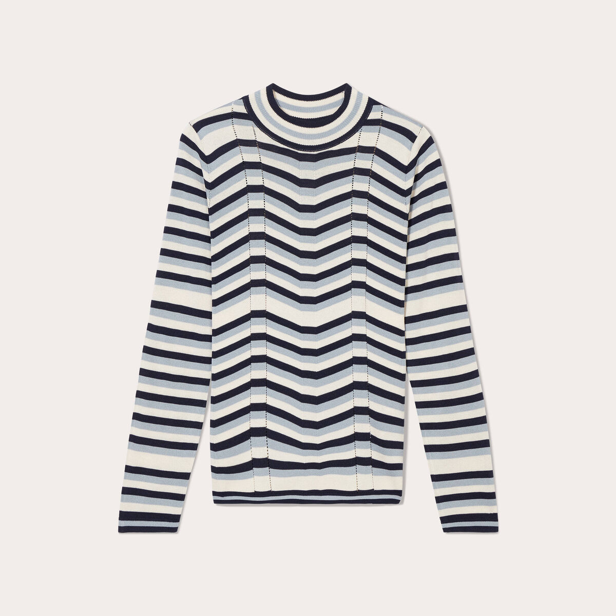 Pull col montant blanc femme