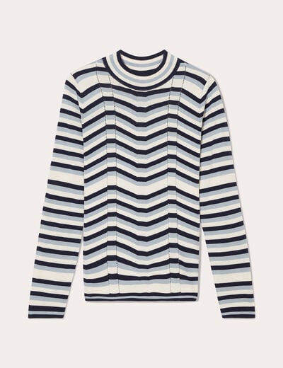 Pull col montant blanc femme