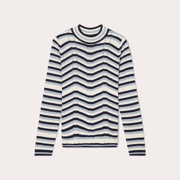 Pull col montant blanc femme