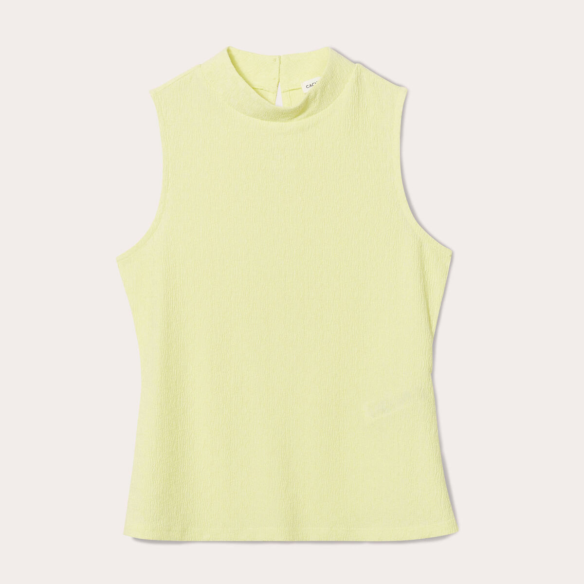 Débardeur col montant jaune fluo femme