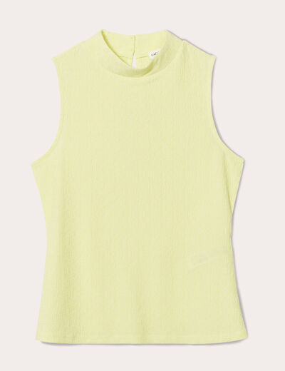 Débardeur col montant jaune fluo femme