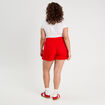 Jupe-short droite fentes rouge femme
