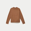 Pull col montant manches longues camel femme