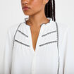 Blouse manches longues ecru femme