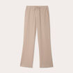 Pantalon large fluide beige femme