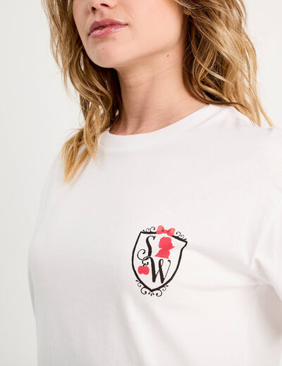 T-shirt manches courtes Disney blanc femme