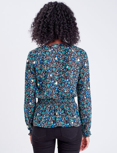 Blouse manches longues noir femme