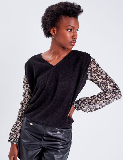 T-shirt manches longues noir femme