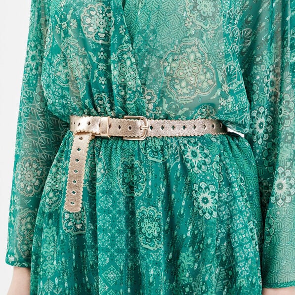 ceinture perforee metallisee couleur or femme Ceinture perforée métallisée couleur or femme