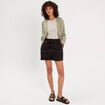 Chemise manches 3/4 contenant du lin vert kaki femme