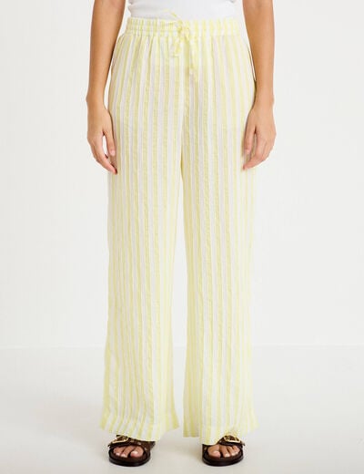 Pantalon bootcut taille standard jaune femme