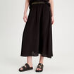 Jupe longue évasée fluide noir femme