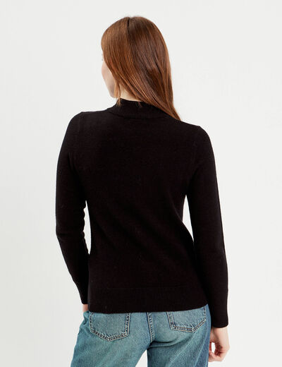 Pull manches longues noir femme