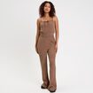 Combinaison large longue stretch marron femme