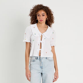 blouse nouee blanc femme Blouse nouée blanc femme