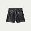 Short en similicuir noir femme