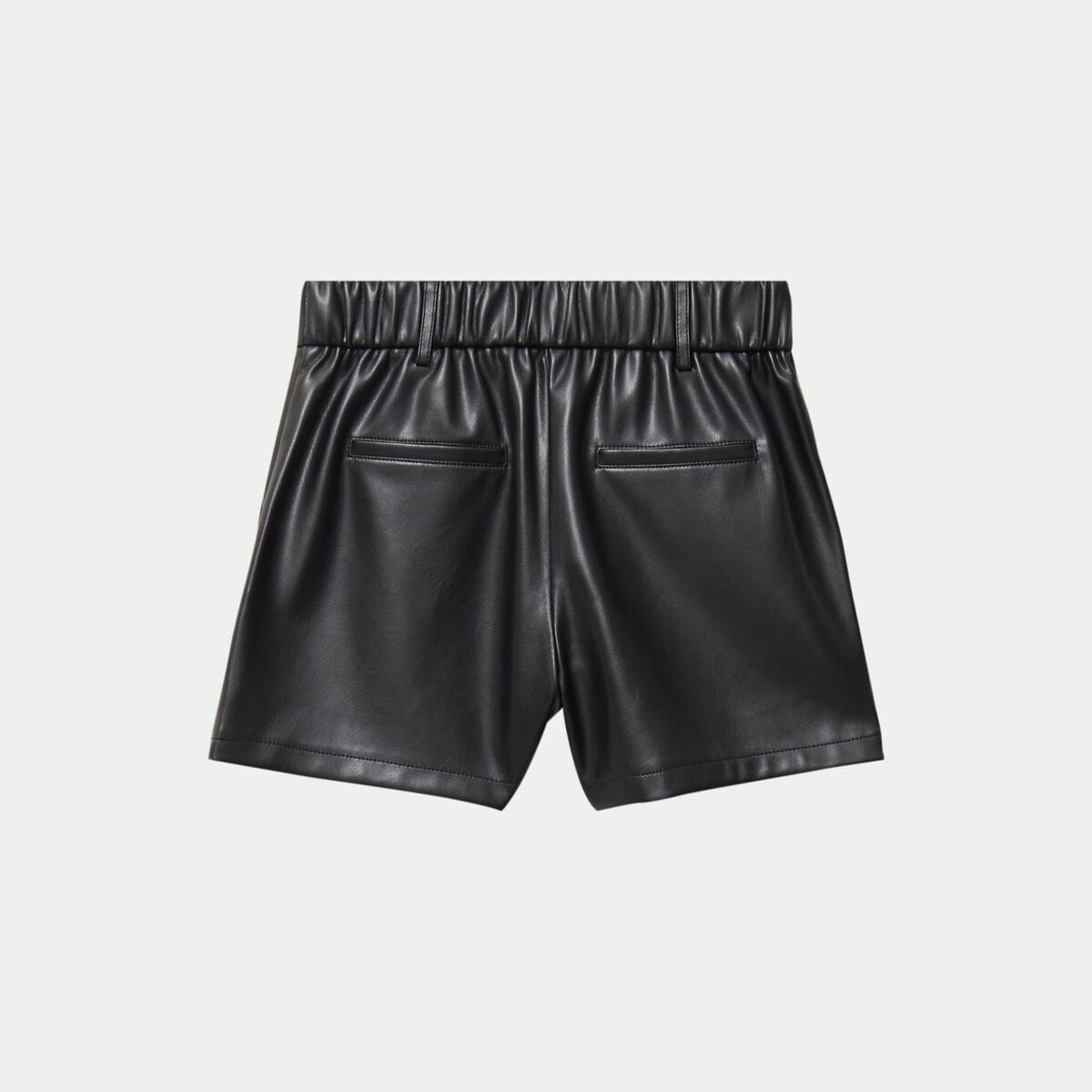 Short en similicuir noir femme
