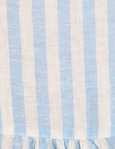 Chemise manches longues contenant du lin bleu femme