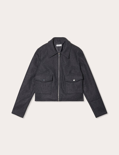 Veste zippée gris foncé femme
