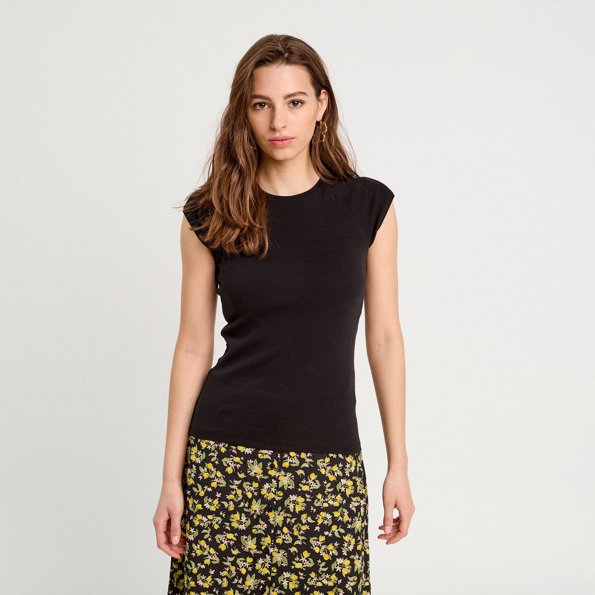 T-shirt manches courtes noir femme