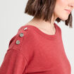 Pull avec boutons épaules vieux rose femme