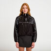 Coupe-vent oversize cropped bi-mati&egrave;re noir femme
