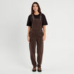 Salopette droite en jean marron foncé femme