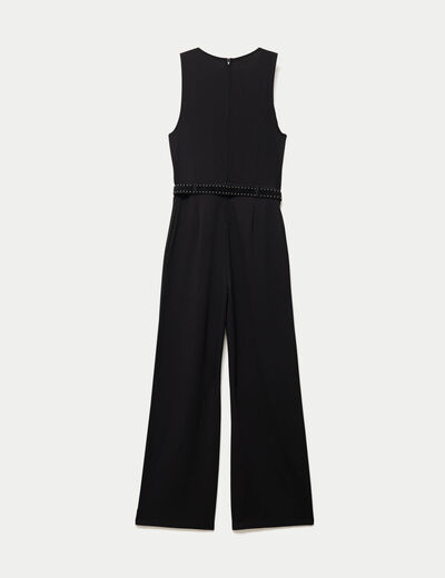 Combinaison ajust&eacute;e sans manches noir femme