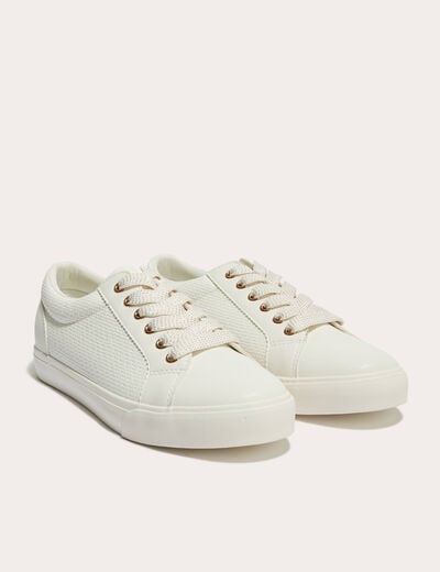 Baskets à lacets blanc femme