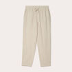 Pantalon carotte contenant du lin beige femme