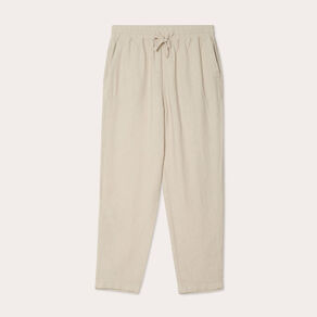 pantalon carotte contenant du lin beige femme Pantalon carotte contenant du lin beige femme