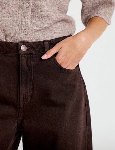 Jean bootcut taille standard marron fonc&eacute; femme