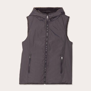 Doudoune réversible sans manches gris clair femme