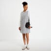 Robe courte droite en jean sans manches denim gris femme