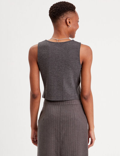 Veston sans manches gris femme
